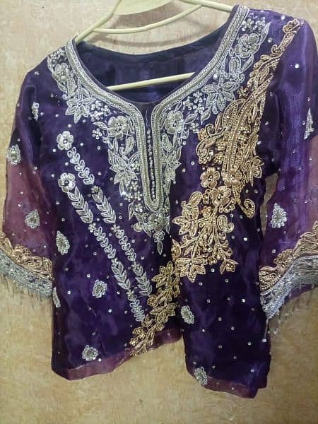 organza saree with heavy blouse, color dark purple 1