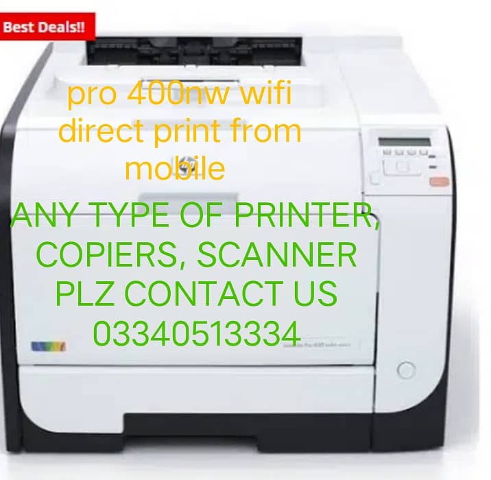 HP LASERJET PRO 400 WIRELES COLOR PRINTER, ALSO BEST FOR PRINT PHOTO 1