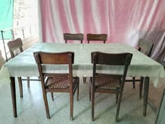 Dining table with six chairs