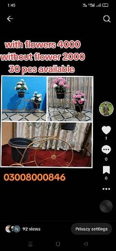 metal cycle for decoration with flower