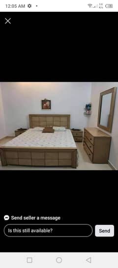 king size bed/double bed/side table/almari/dressing table 0