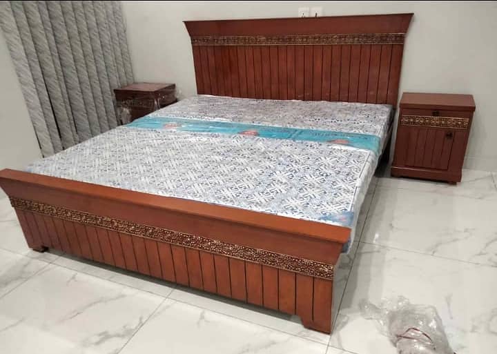 king size bed/double bed/side table/almari/dressing table 10