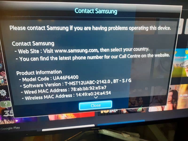Samsung smart led tv original ua46f6400 0