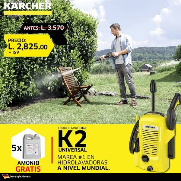 New) KARCHER K2 German High Pressure Car Washer - 110 Bar, Auto Stop 2