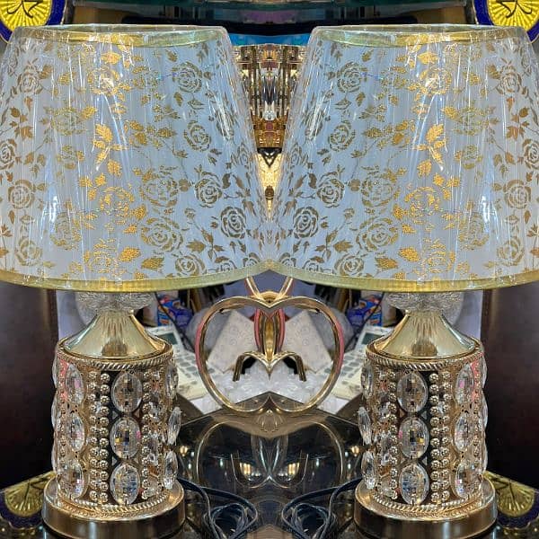 Table lamps pair in crystal/ best for weddings gifts 3