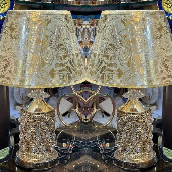 Table lamps pair in crystal/ best for weddings gifts 5