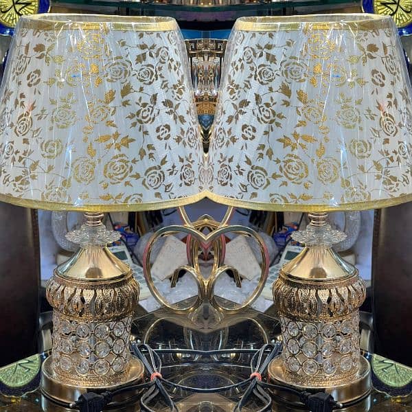 Table lamps pair in crystal/ best for weddings gifts 6
