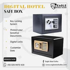 DIGITAL HOTEL SAFE BOX / FIRE PROOF LOCKER / ELECTRONIC SAFE / 0