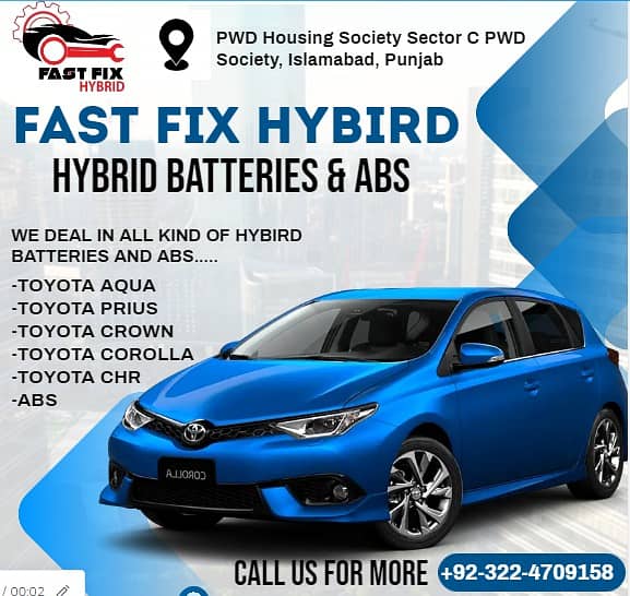 Toyota Aqua, Axio, Feilder, Prius Phv, Chr, Camry, Hybrid Battery, ABS 0