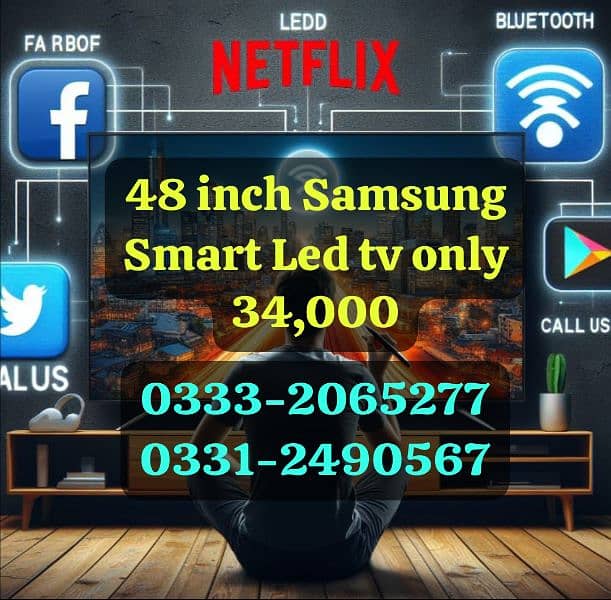 32" to 75" Inch WiFi led tv YouTube Android Brand New 2