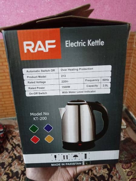 New Packed RAF Electric Kettle 2.0L 1