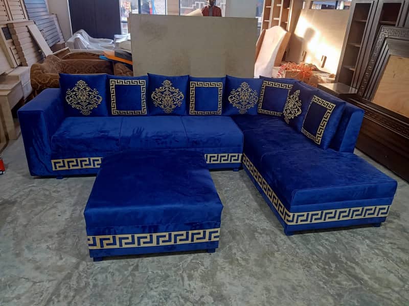 sofa set / l shape sofa / corner sofa set / velvet sofa 3