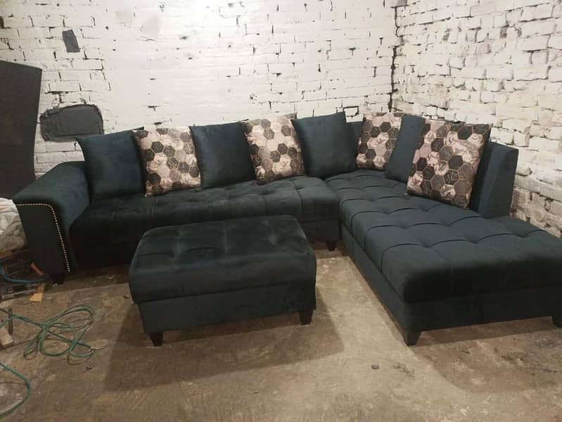 sofa set / l shape sofa / corner sofa set / velvet sofa 5