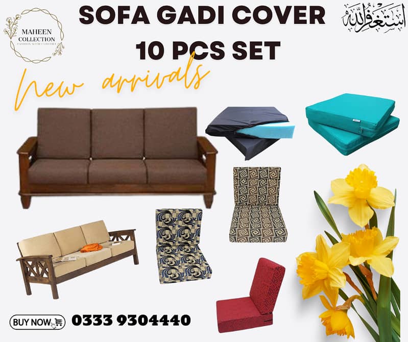 Sofa Gaddi Cover, 10 pcs Set 7
