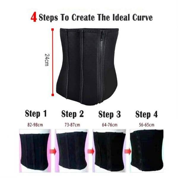 4 Step Shape Women Waist Tummy Trimmer Slimming Belt Nylon Neoprene 1