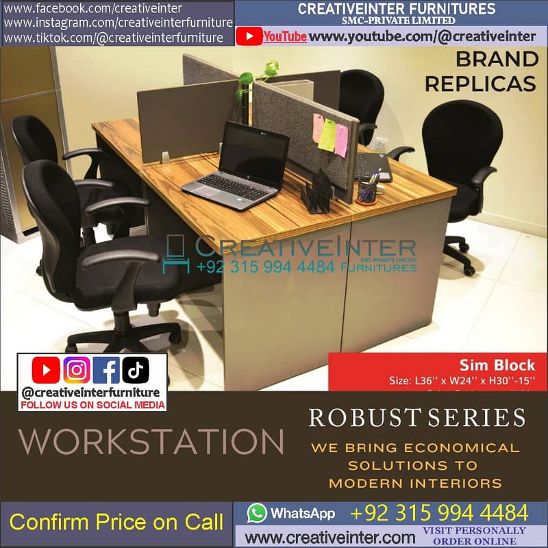 Office table staff laptop computer chair sofa working desk workstation 11