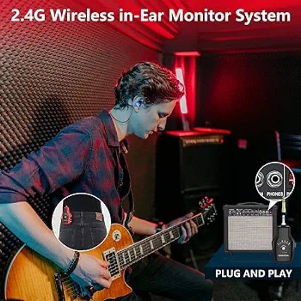KIMAFUN Wireless in Ear Monitor System IEM earphones for musicians 4