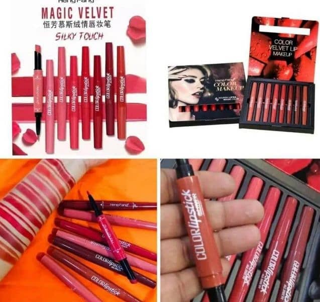 2 in 1 Lip Liner And Lipstick Pack Of 8 0