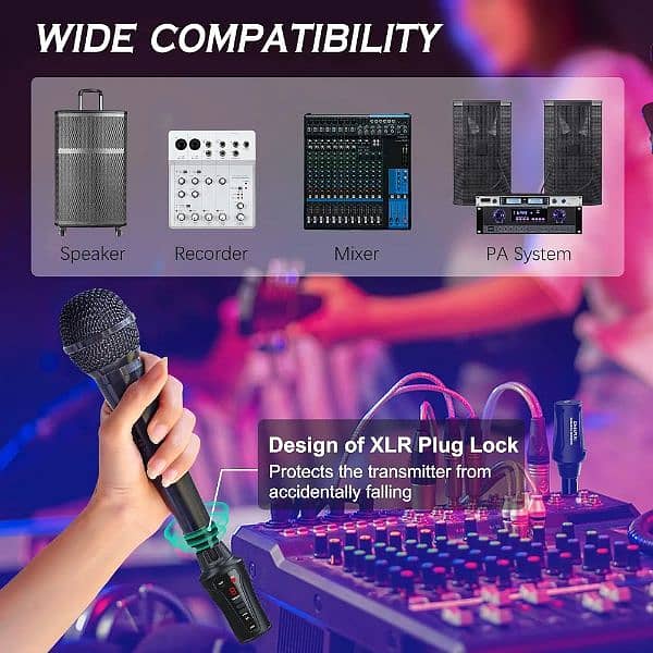 kimafun UHF Wireless Microphone System XLR 16 Channels audio transmitt 5