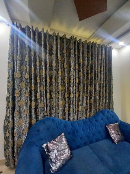 sofa set and curtains are sale and with nesting table 3