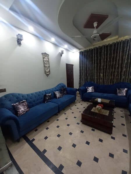 sofa set and curtains are sale and with nesting table 5