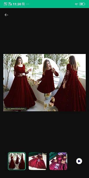 3 Pcs Women's Stitched Chiffon Embroidered Gown Suit 1