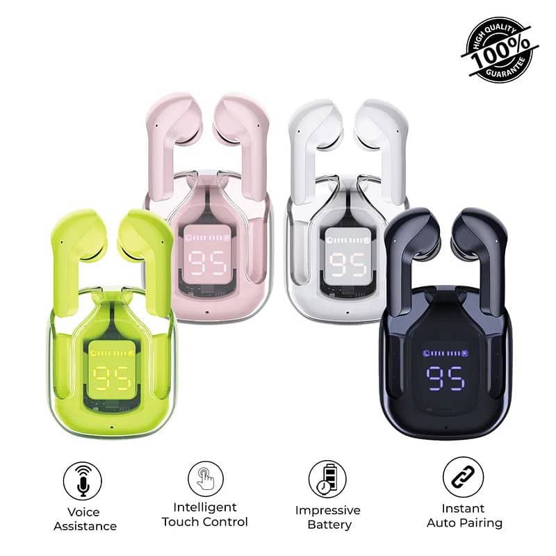 Free delivery Air31 Earbuds Wireless Crystal Transparent Bluetooth 5.3 3