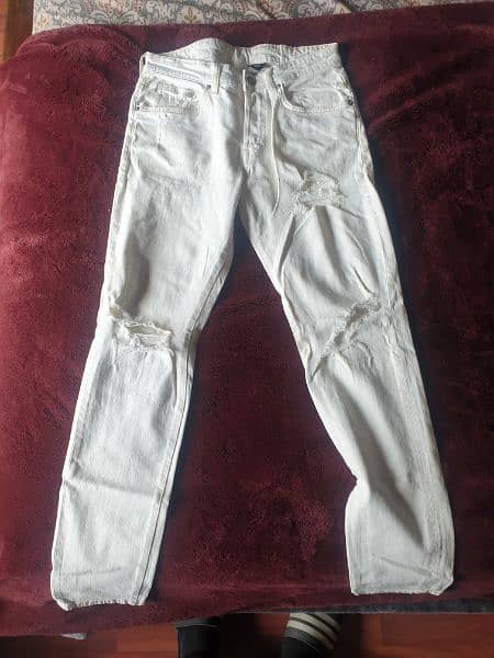 Original American H & M White Ripped jeans 2