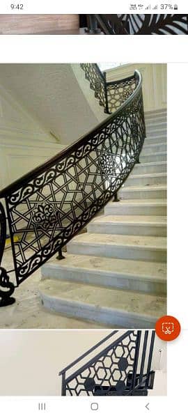 Main gates/ CNC railing for stairs and balcony  Fiberglass works/ park 3