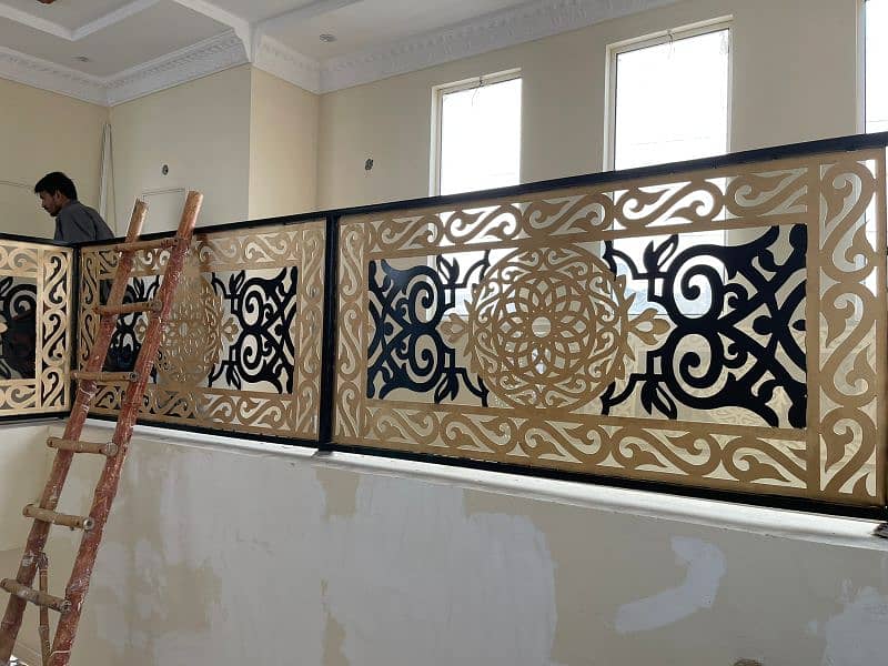 Main gates/ CNC railing for stairs and balcony  Fiberglass works/ park 11