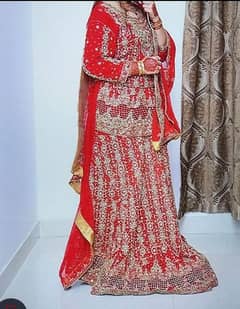bridal lehnga. one time used. pure red