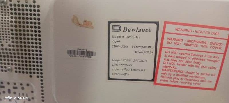 Dawlance microwave oven mint condition original condition main chau 5