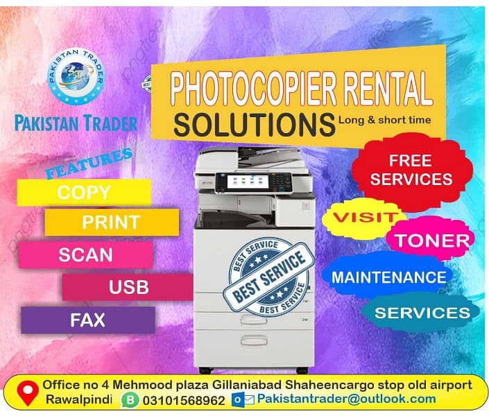 Rental Photocopier/Rental Printer/Copier on Rent/Ricoh Toner 1