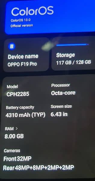 oppo f19 pro 9/10 condition 1