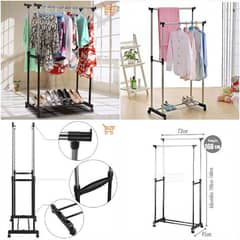 New) Double-Pole Telescope Cloth Stand Rack