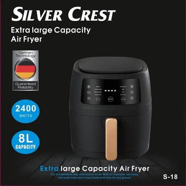Original Silver Crest German LCD Touch Air Fryer - 8.0 Liter Capacity 0