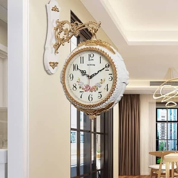 European Style Double-Sided Retro Hanging Decorative Hanging Clock 0