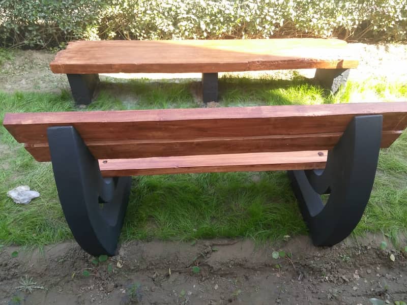 Wood & Iron Benches, Cemented Bench, Concrete Bench, Outdoor Bench 1