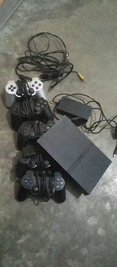 PS2 SONY for sale 5 controller with all wires all ok 0