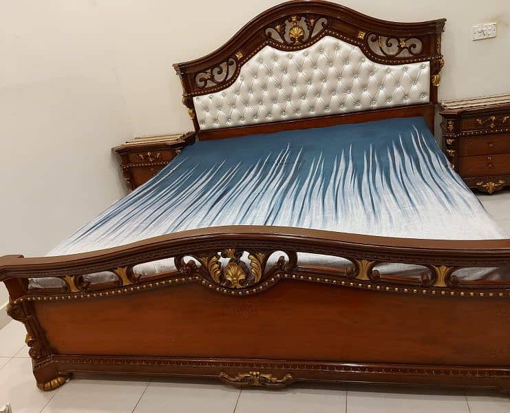 Pure wooden complete bed set 6