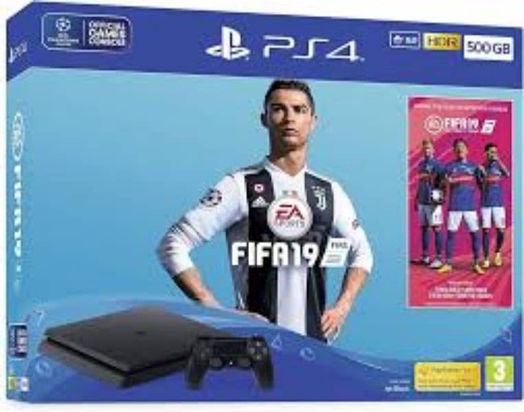 FIFA 19 EDITION PS4 SLIM 500GB SEALED WITH 3 GAMES. 1
