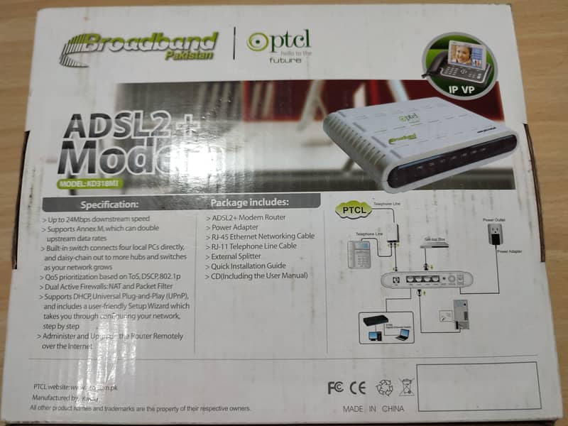 ADSL2 + Broadband Modem | PTCL | Kasda | KD318MI 1