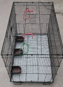 1.5by2.5 ft Folding Cage With Metal tray