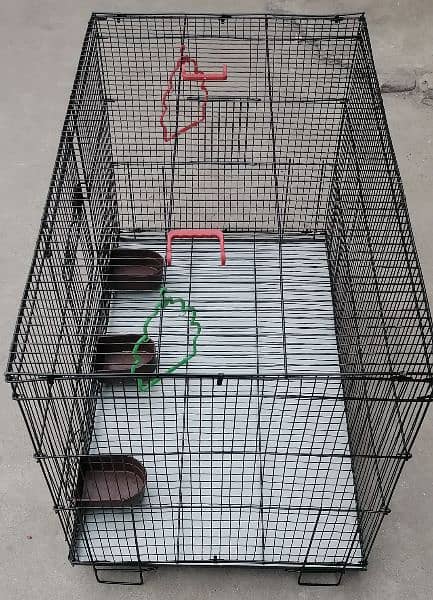 1.5by2.5 ft Folding Cage With Metal tray 0