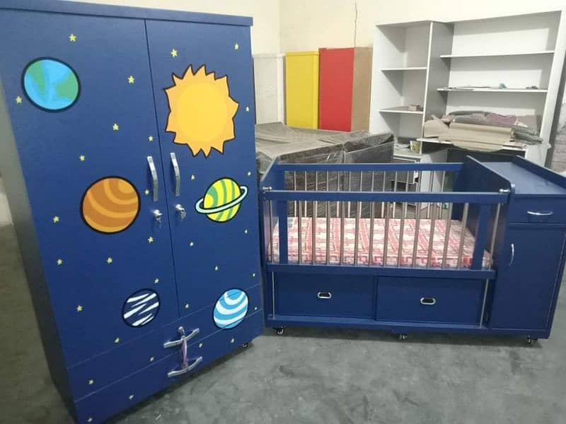 Babycot with Wardrobe with Mattress 5