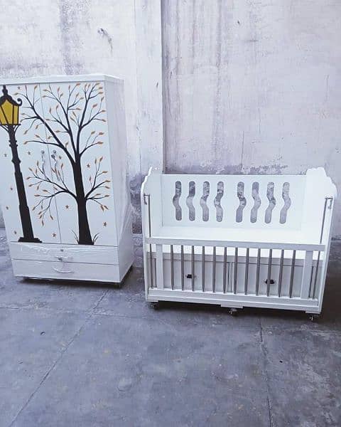 Babycot with Wardrobe with Mattress 10