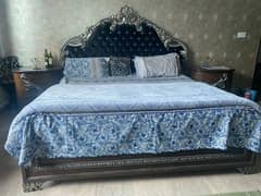 wooden bed set high quality