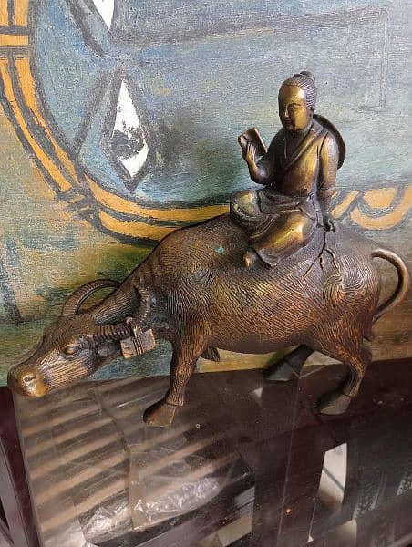 Very old antique Chinese man ox rider What's app 03188545977 1