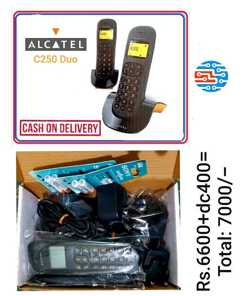 Dual Handset PTCL Landline Digital Cordless phone/Wireless telephone