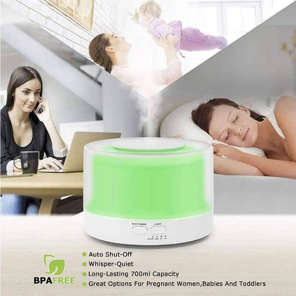 Imported UK LED 12w Aroma Humidifier 700ml Quiet, Timing, Colorful, 2